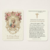 カトリック葬儀記念悔やみや弔慰祈りの言葉カード (正面&裏面)