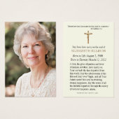 カトリック葬儀記念悔やみや弔慰祈りの言葉カード (正面&裏面)