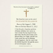 カトリック葬儀記念悔やみや弔慰祈りの言葉カード (裏面)