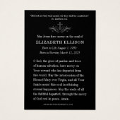 カトリック葬儀記念碑 | ホワイトローゼス祈りの言葉 (裏面)