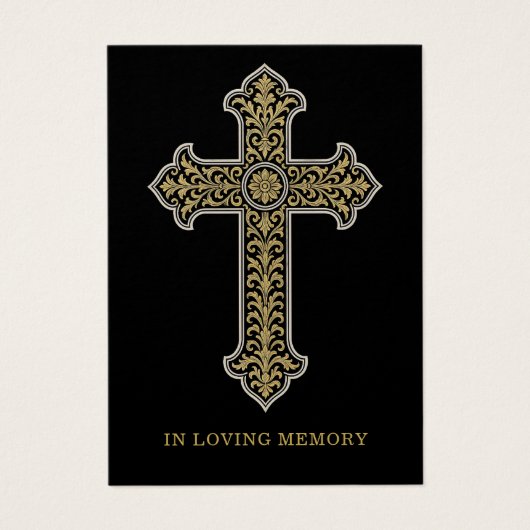 カトリック葬儀記念碑 | 金ゴールドクロス祈りの言葉 (正面)