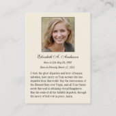 カトリック葬儀記念祈りの言葉カード エンクロージャーカード (裏面)