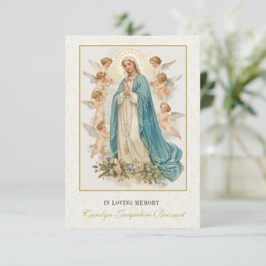 カトリック葬儀記念祈りの言葉カード 出欠カード (スタンド正面)