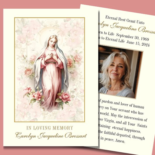 カトリック葬儀記念祈りの言葉カード 出欠カード