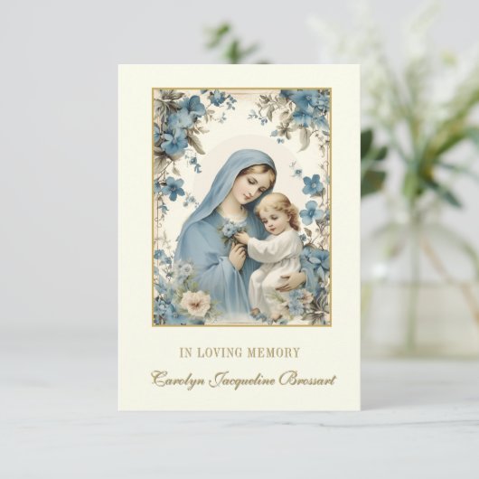 カトリック葬儀記念祈りの言葉カード 出欠カード (スタンド正面)