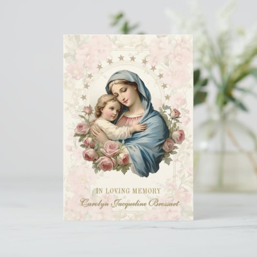 カトリック葬儀記念祈りの言葉カード 出欠カード (スタンド正面)