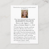 カトリック葬儀記念祈りの言葉メアリーフローラ プレイスカード (裏面)