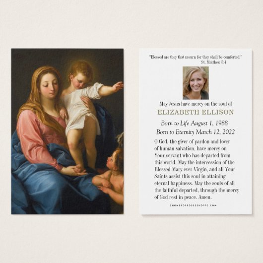 カトリック葬儀記念祈りの言葉メリーイエスジョン (正面&裏面)