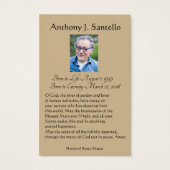 カトリック葬儀記念祈りの言葉神聖カード (裏面)