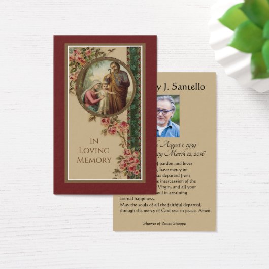 カトリック葬儀記念祈りの言葉神聖カード (デスク)