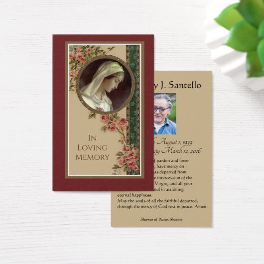 カトリック葬儀記念祈りの言葉神聖カード (デスク)