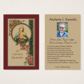 カトリック葬儀記念祈りの言葉神聖カード (正面&裏面)