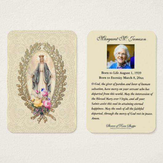 カトリック葬儀記念祈りの言葉聖書 (正面&裏面)