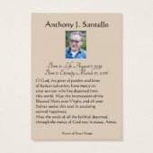 カトリック葬儀記念祈りの言葉聖札 (裏面)