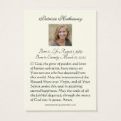 カトリック葬儀記念祈りの言葉聖札 (裏面)