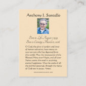 カトリック葬儀記念祈りの言葉聖札 プレイスカード (裏面)