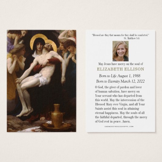 カトリック葬儀記念聖母マリア・ピエタ (正面&裏面)