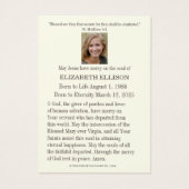 カトリック葬儀記念賛美メリー祈りの言葉カード (裏面)