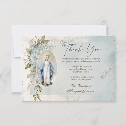 カトリック葬儀記念賛美ヴァージンマリー サンキューカード (正面)