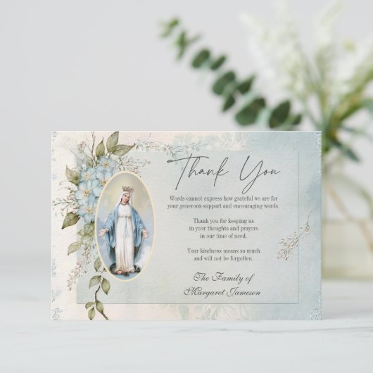 カトリック葬儀記念賛美ヴァージンマリー サンキューカード (スタンド正面)