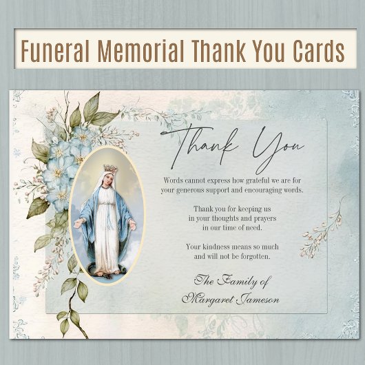 カトリック葬儀記念賛美ヴァージンマリー サンキューカード