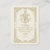 カトリック葬儀記念金ゴールドフローラ祈りの言葉 名刺 (正面)