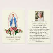カトリック葬儀追悼聖遺物カード - (正面&裏面)