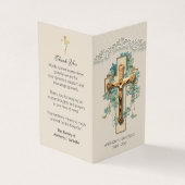 カトリック葬儀金ゴールド十字架祈りの言葉写真カード 名刺 (外部)