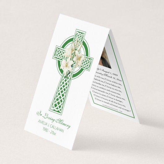 カトリック葬式アイルランド祈りの言葉聖式カード記念 名刺 (正面)