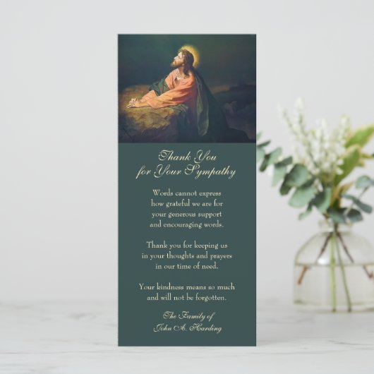 カトリック葬式悔やみや弔慰ガーデンカードの苦悩 カード (スタンド正面)