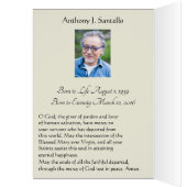 カトリック葬式悔やみや弔慰神聖なカードありがとう (内側 (左))