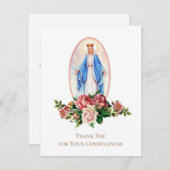 カトリック葬式悔やみや弔慰神聖なカードありがとう サンキューカード (正面/裏面)
