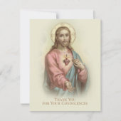 カトリック葬式悔やみや弔慰神聖なカードありがとう サンキューカード (正面)