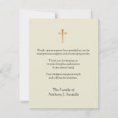 カトリック葬式悔やみや弔慰神聖なカードありがとう サンキューカード (裏面)