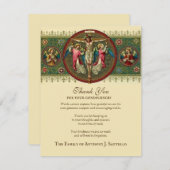 カトリック葬式悔やみや弔慰神聖なカードありがとう サンキューカード (正面/裏面)