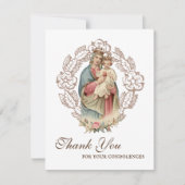 カトリック葬式悔やみや弔慰神聖なカードありがとう サンキューカード (正面)