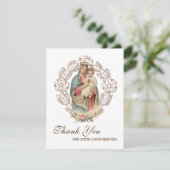 カトリック葬式悔やみや弔慰神聖なカードありがとう サンキューカード (スタンド正面)