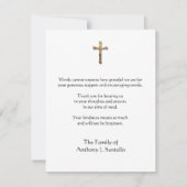 カトリック葬式悔やみや弔慰神聖なカードありがとう サンキューカード (裏面)