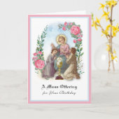 カトリック誕生日ミサ提供イエズユーチャーリスト カード (黄色い花)