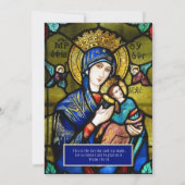 カトリック誕生日宗教的ステンドグラス 招待状 (裏面)