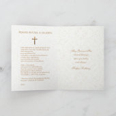 カトリック誕生日祈りの言葉の前のCrucifixフローラ カード (内部)