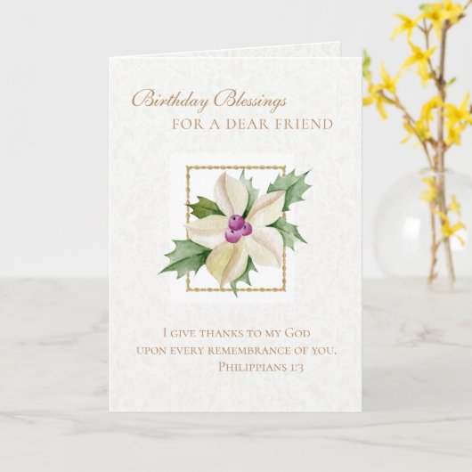 カトリック誕生日祈りの言葉の前のCrucifixフローラ カード (黄色い花)