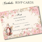 カトリック賛美フローラメアリーピンクフローラ 出欠カード