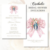 カトリック賛美ブライダルシャワーマリーピンクロザリオ 招待状