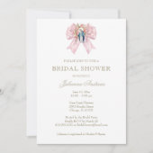 カトリック賛美ブライダルシャワーマリーピンクロザリオ 招待状 (正面)