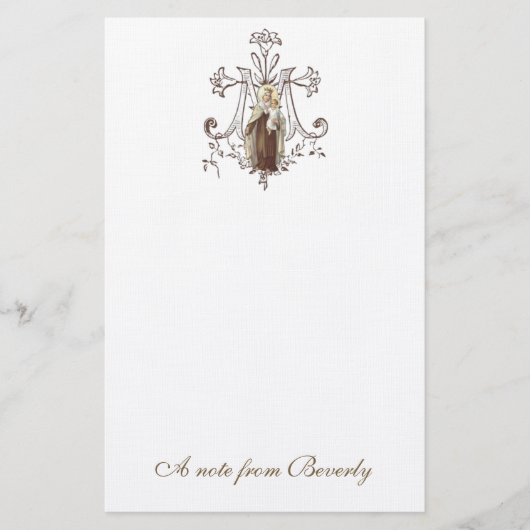 カトリック賛美ヴァージンマリアクロス宗教 便箋 (正面)