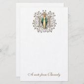 カトリック賛美ヴァージンマリアクロス宗教 便箋 (正面/裏面)