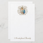 カトリック賛美ヴァージンマリアクロス宗教 便箋 (正面/裏面)