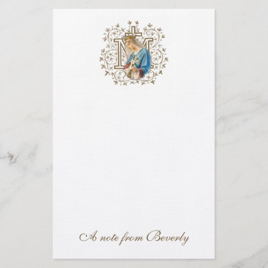 カトリック賛美ヴァージンマリアクロス宗教 便箋 (正面)