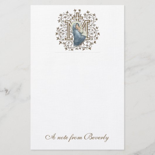 カトリック賛美ヴァージンマリアクロス宗教 便箋 (正面)